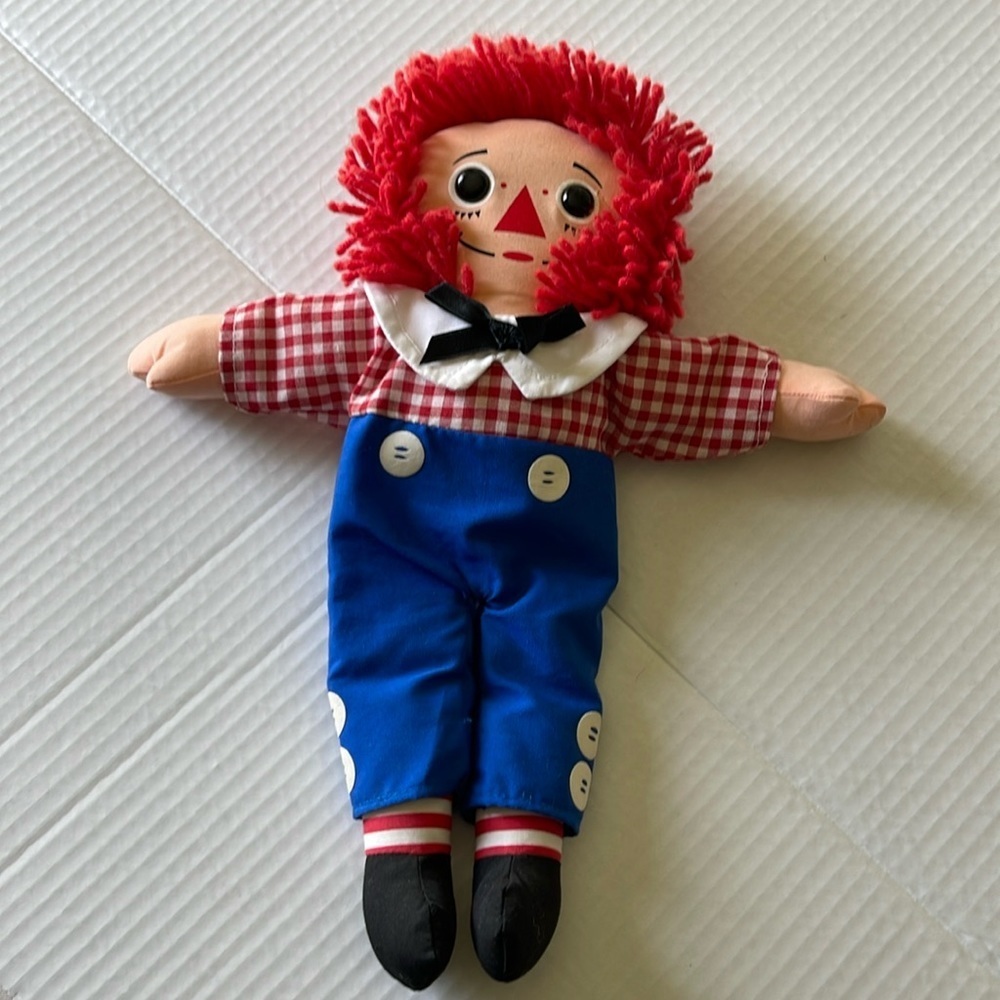 Vintage Playskool Plush Stuffed Doll Toy Raggedy Andy 12 in Tall 1987